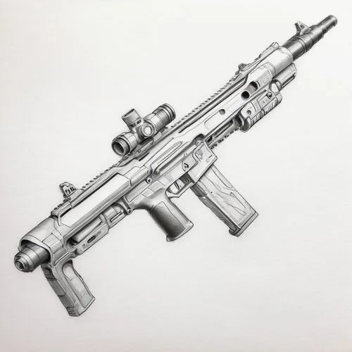 foregrip,bullpup,rifle,m4a1 carbine,drawing trumpet,carbine,handguard,armalite,kalashnikov,carbines,rzb,svd,dissipator,astrascope,fal,gun,semi-automatic gun,nfa,arc gun,akm,Illustration,Black and White,Black and White 30