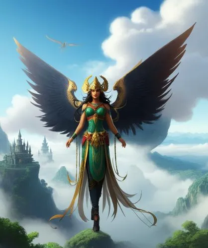 hawkgirl,wadjet,everquest,etheria,asherah,aliran,the archangel,simorgh,dawnstar,frigga,athena,seraphim,heroic fantasy,archangels,sigyn,nephthys,mervat,mystara,uriel,valkyrie,Conceptual Art,Sci-Fi,Sci-Fi 01