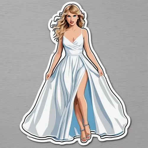 quinceanera dresses,wedding gown,bridal party dress,fashion vector,bridal clothing,wedding dresses,wedding dress,ball gown,retro paper doll,clipart sticker,bridal dress,blonde in wedding dress,wedding dress train,jessamine,my clipart,strapless dress,debutante,white winter dress,vector image,robe,Unique,Design,Sticker