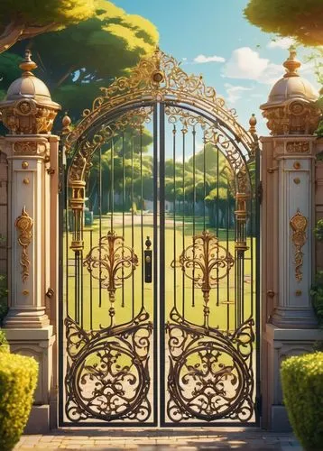 gated,iron gate,gates,metal gate,garden door,fence gate,farm gate,gate,portal,front gate,wood gate,entrances,entrada,defense,ornamental dividers,iron door,heaven gate,worldgate,gateway,stone gate,Illustration,Japanese style,Japanese Style 03