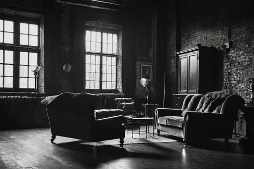 wing chair,courtroom,armchair,chairmen,mycroft,empty interior,film noir,wingback,backbench,speakeasy,gustavsen,minotti,interconfessional,vandervell,deakins,waiting room,chairmanships,antechamber,borgen,chair,Photography,Black and white photography,Black and White Photography 08