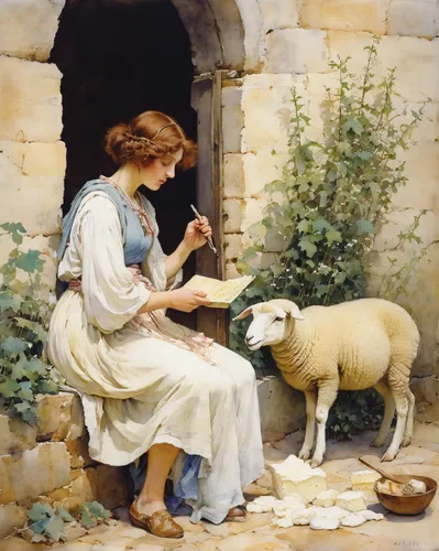 Write a love letter from a shepherd to the sheep cheese that sustains their livelihood.,the good shepherd,shepherd,good shepherd,east-european shepherd,shepherds,woman at the well,girl with bread-and-