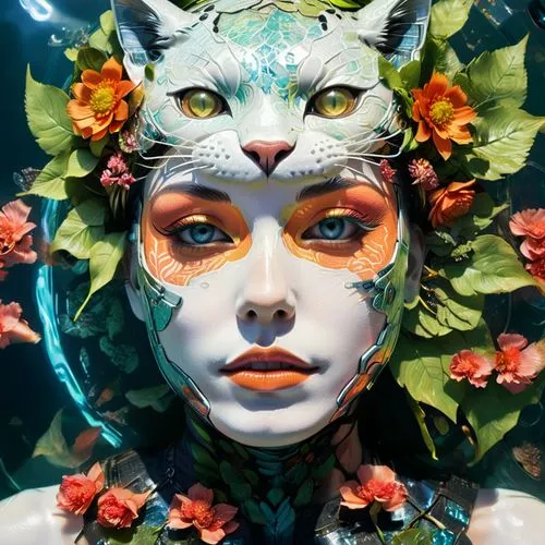 dryad,fantasy portrait,diwata,faerie,masquerade,elven flower,girl in a wreath,persephone,flora,cecropia,fairie,digital illustration,digital painting,flower fairy,spring crown,natura,faery,faun,enchantress,succulence,Photography,Artistic Photography,Artistic Photography 08