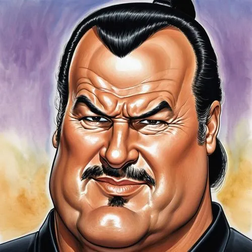 undertaker,the emperor's mustache,caricature,meat kane,cholado,caricaturist,lando,oliver hardy,sumo wrestler,strongman,greek,angry man,official portrait,chonmage,genghis khan,black russian,kingpin,santana,sandro,drago milenario,Illustration,Abstract Fantasy,Abstract Fantasy 23