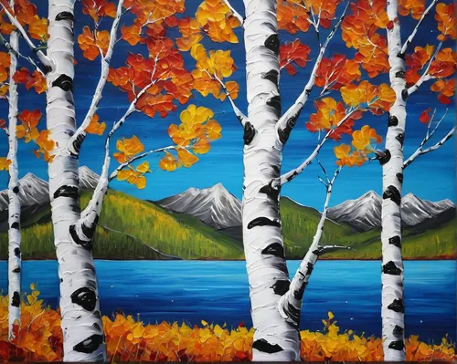 Rhode Island art, paintings of Rhode Islande, Providence art, paintings of Providence Rhode Island, art gallery providence rhode Island, paintings, art, tree art, autumn trees art painting, aspen, bir