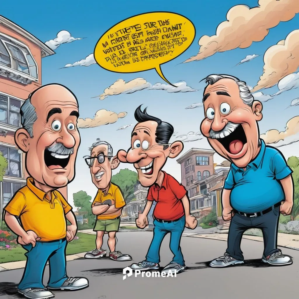 funny cartoon style comics with 4 pictures in it, usa style, funny story, 2 characters,colorfull,caricature,cartoon people,muscle car cartoon,cartoon,cartoonist,popeye village,cute cartoon image,anima