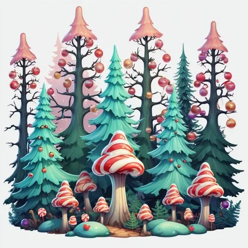 mushroom landscape,cartoon forest,mushroom island,forest mushroom,forest mushrooms,fairy forest,Illustration,Abstract Fantasy,Abstract Fantasy 11