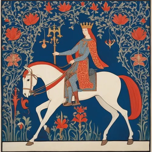 joan of arc,st george,fleur-de-lys,périgord,amboise,cavalry,bactrian,chevreul,motifs of blue stars,morbier,bellini,constellation unicorn,middle ages,épée,khokhloma painting,heraldry,heraldic,jousting,knight tent,basset artésien normand,Illustration,Realistic Fantasy,Realistic Fantasy 42