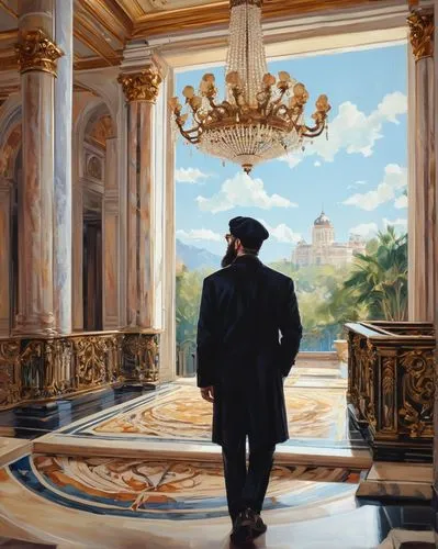 clemenza,bellboy,kiryakov,dignitary,grandeur,concierge,haredim,czar,palladianism,attendant,chabad,vittoriano,hassidic,mikhailovsky,orsay,masaryk,tycoon,bobov,black hat,czarist,Conceptual Art,Oil color,Oil Color 08