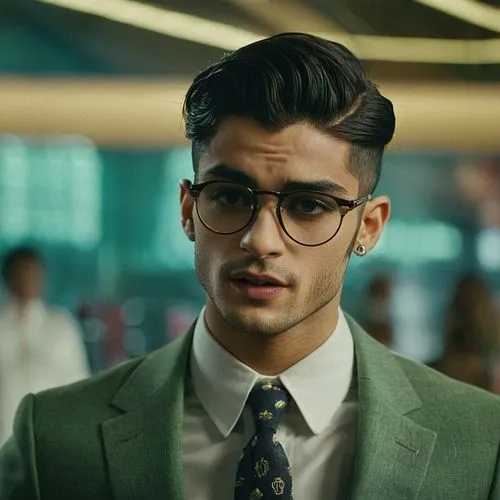 Zayn Malik as Edward Nygma,a man in suit with glasses staring off into the distance,zayn,zain,zaim,zayid,siva,zaydan,Photography,General,Cinematic