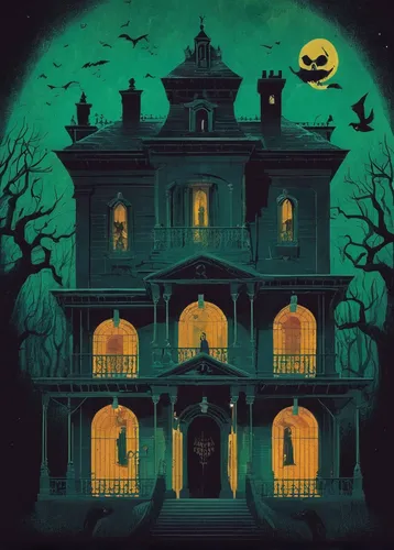 halloween poster,halloween illustration,the haunted house,haunted house,witch's house,halloween wallpaper,halloween background,witch house,halloween scene,haunted castle,halloween and horror,haunted,halloween ghosts,house silhouette,ghost castle,creepy house,doll's house,halloween decor,victorian house,halloween icons,Conceptual Art,Daily,Daily 20