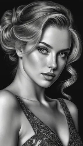 world digital painting,digital painting,charcoal drawing,sarah walker,girl drawing,digital art,digital drawing,female model,fashion illustration,charcoal pencil,portrait background,blonde woman,digital artwork,romantic portrait,hand digital painting,charcoal,fantasy portrait,custom portrait,femme fatale,woman face,Photography,Black and white photography,Black and White Photography 07