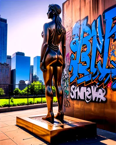 Nine Eleven memorial, free statue, bronze material, intricate details, solemn atmosphere, morning sunlight, soft shadows, panoramic view, cinematic composition, HDR, shallow depth of field.,the golden