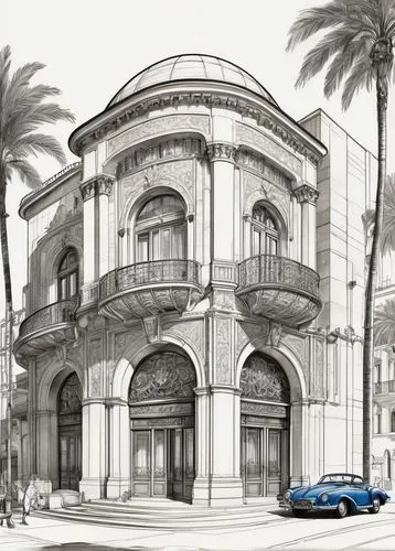 casa fuster hotel,facade painting,driehaus,camondo,the palm,italianate,sapienza,edificio,old havana,pantages,frontages,banque,sketchup,vanderpump,mansard,beverly hills hotel,palazzo,facades,guastavino,zorrilla,Unique,Design,Blueprint