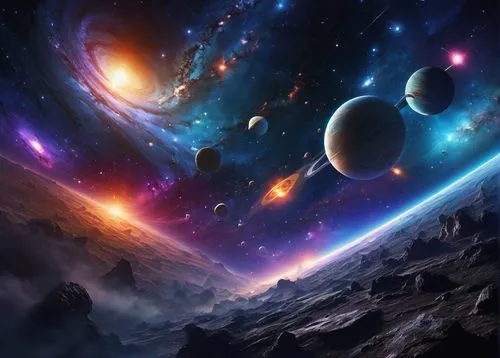 space art,planets,astronomy,outer space,alien planet,planetary system,space,universe,alien world,celestial bodies,exoplanet,deep space,the universe,the solar system,astronautics,space voyage,astronomical,solar system,spacescraft,inner planets,Illustration,American Style,American Style 08