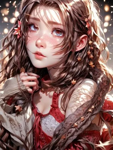 mystical portrait of a girl,fae,cinnamon girl,fantasy portrait,little girl fairy,child girl,little girl in wind,angel's tears,child fairy,fairy tale character,alice,faery,fallen petals,child portrait,girl portrait,crossed ribbons,the little girl,girl in a wreath,luminous,little girl