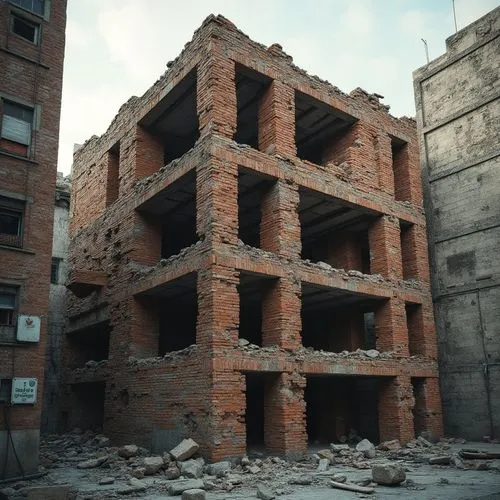 building rubble,demolition work,rubble,demolitions,homs,demolition,crumbling,hashima,dilapidated building,dilapidation,superblock,demolishor,destroyed city,belchite,dereliction,devastations,arquitectonica,dilapidated,razed,arquitectura,Photography,General,Realistic