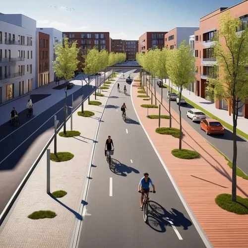 bicycle path,bicycle lane,bike path,new housing development,urban design,smart city,street plan,bike land,urban development,paved square,bike city,hafencity,road bicycle,obike munich,pedestrian zone,bicycle lighting,malopolska breakthrough vistula,city bike,road cycling,street view,Photography,General,Realistic