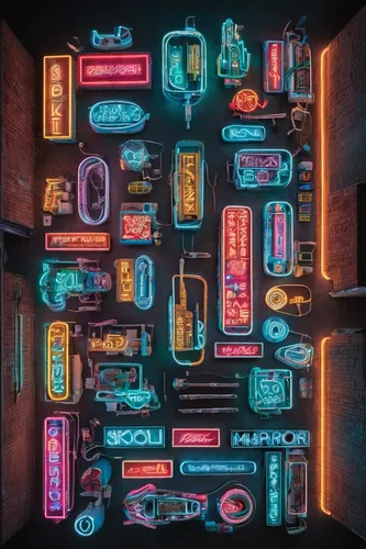 jukebox,neon cocktails,neon coffee,neon drinks,neon ghosts,cyberpunk,pinball,sci - fi,sci-fi,computer art,ufo interior,electronics,scifi,80's design,80s,neon body painting,neon light,neon human resources,neon sign,neon,Unique,Design,Knolling