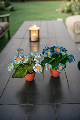 potted flowers,blue daisies,flower pot holder,blue flowers,gerbera daisies,retro modern flowers,zinnias,wooden flower pot,flower bowl,garden flowers,retro flowers,flower painting,petunias,terracotta f