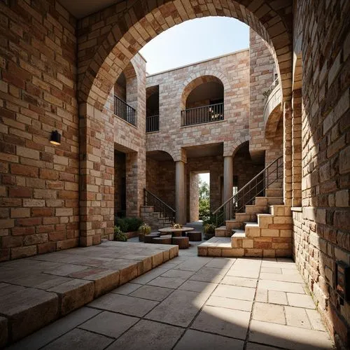 courtyards,archways,courtyard,inside courtyard,mudbrick,patio,porticus,narthex,arches,stoneworks,breezeway,stonework,sandstone wall,3d rendering,cochere,patios,brickwork,stone stairs,entryways,romanesque