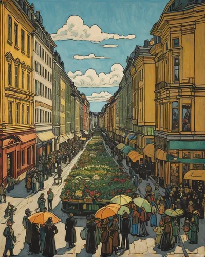 saintpetersburg,saint petersburg,street scene,arbat street,nevsky avenue,st petersburg,post impressionism,petersburg,the market,vittoriano,1921,wenceslas square,1925,1926,hötorget,1906,1905,david bates,large market,market,Illustration,Vector,Vector 15