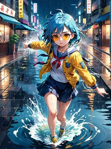 manami,nagisa,aoba,hatsune miku,walking in the rain,kanon,Anime,Anime,Realistic