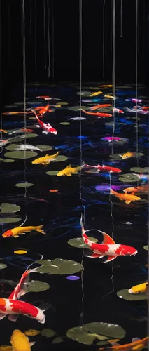 water lilies,koi pond,koi carps,fishes,panoramical,underground lake,pond,acquarium,aquatic plants,water surface,shoal,school of fish,surface lure,lily pond,koi carp,fish pond,fish in water,water scape,waterscape,on the water surface,Conceptual Art,Graffiti Art,Graffiti Art 06