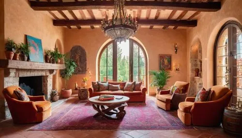 sitting room,vaulted ceiling,interior decor,family room,inglenook,living room,luxury home interior,fireplaces,breakfast room,home interior,great room,fireplace,livingroom,furnishings,alcove,interiors,interior design,beautiful home,dining room,chaise lounge,Conceptual Art,Oil color,Oil Color 23