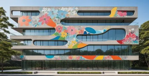 A vibrant and vibrant cityscape comes to life as the new-era Sekai Hang Building showcases a kaleidoscope of towering architecture. The concrete and interior of the building is transformed into a drea