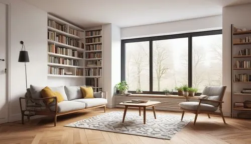 bookcases,modern room,home interior,bookshelves,bookcase,danish furniture,danish room,modern decor,livingroom,contemporary decor,scandinavian style,an apartment,hardwood floors,living room,shared apartment,wooden windows,interior modern design,interior design,apartment,bookshelf,Illustration,Retro,Retro 19