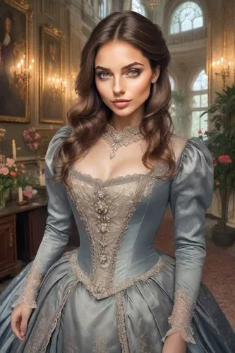 woman, ambient mysterious light, hyper detailed, highly detailed, insanely detailed, beautiful, realistic, stunning, perfect lighting, mind blowing, award winning,cinderella,bodice,victorian lady,ball