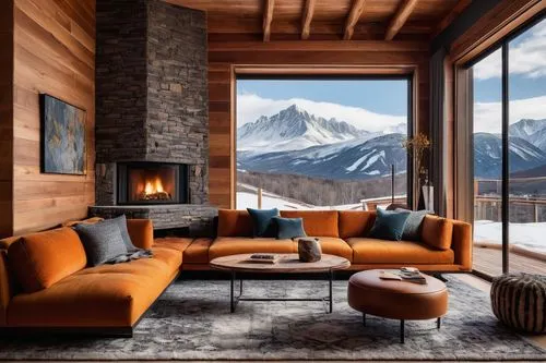 alpine style,fire place,chalet,the cabin in the mountains,mountain hut,verbier,engadin,zermatt,courchevel,fireplaces,chaise lounge,living room,house in the mountains,livingroom,coziness,sitting room,winter house,ski resort,maligne,fireplace,Art,Artistic Painting,Artistic Painting 33