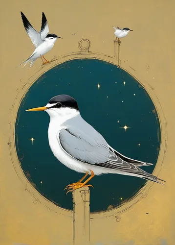 Imagine a futuristic world where little terns play a vital role in delivering messages and write a short story about it.,fairy tern,river tern,crested terns,silver tern,royal tern,little tern,tern bir