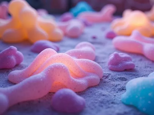 cinema 4d,biofilm,microbial,neon candies,gummies,globules,bokeh hearts,rainbeads,microbiological,microparticles,colorful balloons,pastel wallpaper,material test,colorful eggs,gelation,background bokeh,gumdrops,microorganisms,3d render,candies