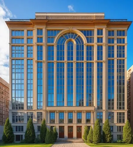 convert stained glass windows into windows,a tall building with a lot of windows in it,mgimo,supreme administrative court,bvu,goizueta,umkc,university of wisconsin,biotechnology research institute,kem