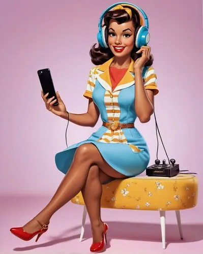 retro pin up girl,retro pin up girls,pin-up girl,pinup girl,pin up girl,pin-up girls,pin-up,retro women,telephone operator,pin up girls,pin-up model,retro woman,pin ups,pin up,telephone accessory,woman holding a smartphone,retro girl,retro 1950's clip art,valentine day's pin up,50's style,Illustration,Retro,Retro 18