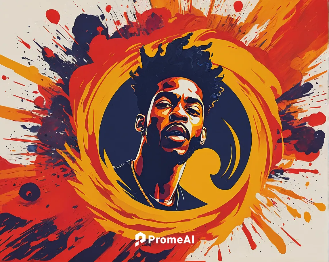 Design a dynamic and eye-catching Ja Morant logo with a fiery backdrop.,vector graphic,vector art,vector illustration,nba,vector design,fire background,vector image,digital art,thundercat,khalifa,wiz,