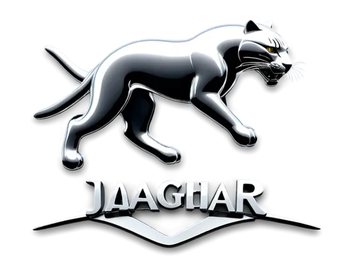 Jaguar logo, metallic silver, 3D emblem, leaping cat silhouette, bold font, luxury brand, high-end car, sporty vibe, shiny surface, close-up shot, center composition, bright lighting, HDR, detailed te