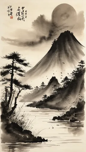 mountain scene,mountain landscape,mountainous landscape,chinese art,cool woodblock images,luo han guo,mount scenery,hwachae,yangqin,oriental painting,yunnan,landscape background,yi sun sin,river landscape,japanese art,yuanyang,tai qi,5 dragon peak,wuyi,chinese clouds,Illustration,Paper based,Paper Based 30