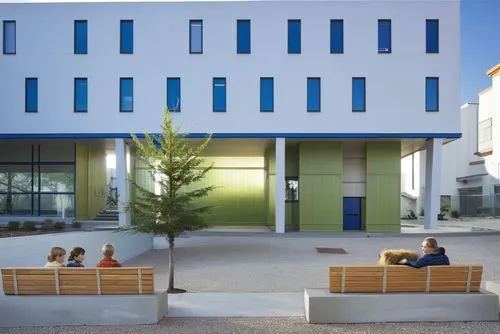 three people sitting on benches with their dogs,school design,technion,athens art school,oberschule,thomasschule,gesamtschule,grundschule,conservatoires,biotechnology research institute,hauptschule,ak