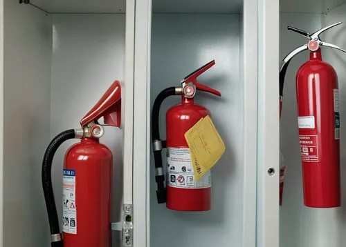 Compose a hilarious dialogue between two fire extinguishers in a janitor's closet.,fire alarm system,fire extinguisher,fire-extinguishing system,fire extinguishing,fire sprinkler system,feuerloeschueb