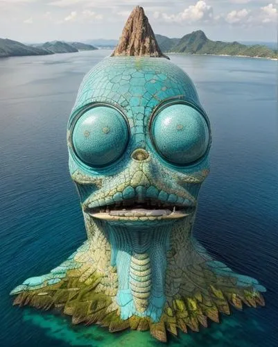 taniwha,kammerman,sea god,stiltsville,merman,ammerman,Realistic,Landscapes,Tropical