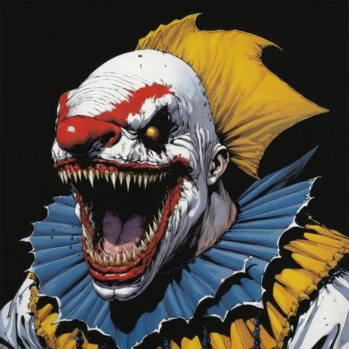 horror clown,pennywise,scary clown,creepy clown,kefka,ryuk,wason,klowns,twisty,venom,morbius,it,corben,mccrumb,clown,mcniven,toothman,joker,bizarros,bolland,Illustration,American Style,American Style 06