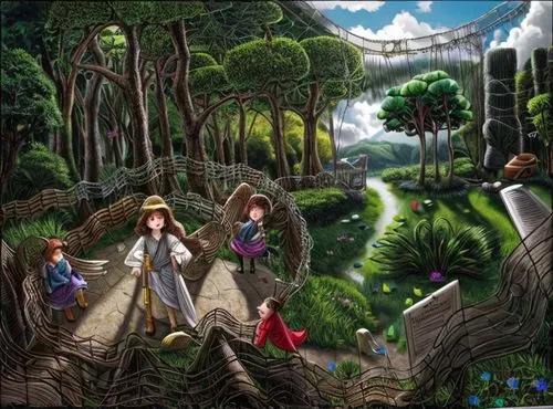 fairy world,children's fairy tale,fairy forest,enchanted forest,fairy village,happy children playing in the forest,fairy tale,rapunzel,alice in wonderland,fantasy picture,a fairy tale,fairytale forest,fantasy world,garden of eden,fairytale characters,wonderland,3d fantasy,fairies,fairytales,monkey island