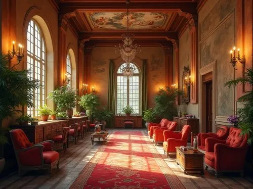 royal interior,foyer,entrance hall,orangery,ritzau,ornate room,orangerie,villa balbianello,interior decor,lobby,sitting room,enfilade,victorian room,hallway,biedermeier,breakfast room,cliveden,parlor,dandelion hall,villa cortine palace,Photography,General,Realistic