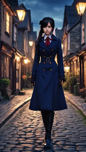 Victorian village street, long winding lane. steep. twilight. cobble-stones. Victorian vampire girl,victorian lady,victorian style,beamish,victorian,victorian fashion,the victorian era,girl in a histo