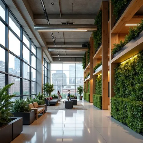 atriums,greentech,green plants,daylighting,modern office,atrium,microhabitats,phototherapeutics,hanging plants,offices,ecotech,weyerhaeuser,roof garden,gensler,bridgepoint,lobby,wintergarden,green living,greenspaces,greenery