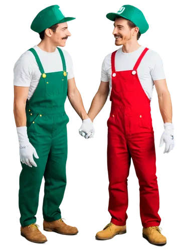 mario bros,luigi,super mario brothers,greed,plumber,repairman,halloween costumes,elves,superfruit,construction workers,farmers,contractor,mario,workwear,forest workers,men,tradesman,partnerlook,oddcouple,markler,Illustration,Paper based,Paper Based 09