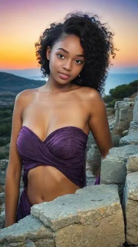 ethiopian girl,african american woman,ikpe,leela,beach background,beautiful african american women